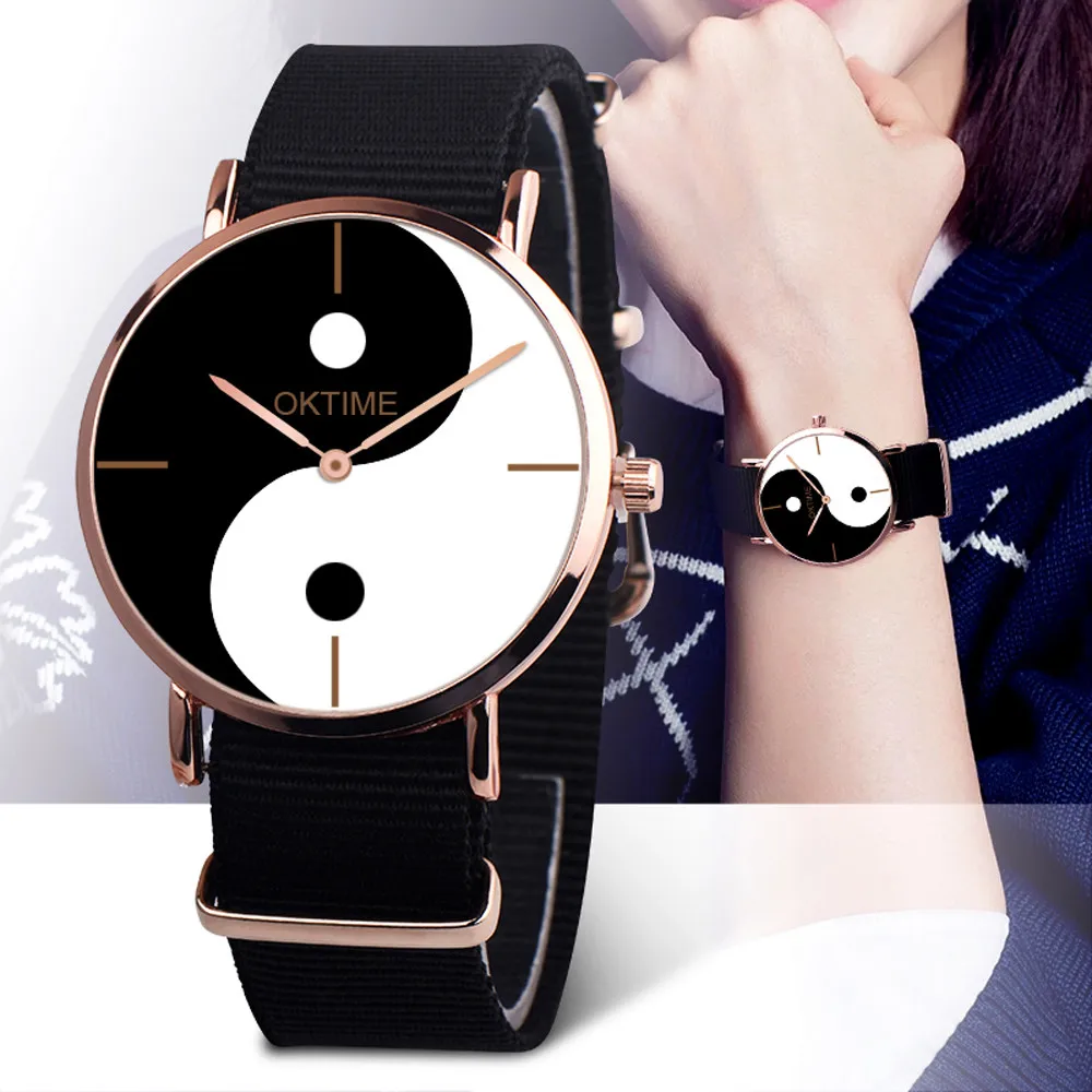 Хит продаж модные женские тканевые часы для молодых девушек Простые аналоговые