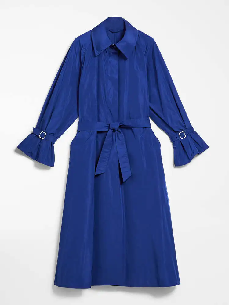 

2020 Autumn and Winter New Women's Belt Double-breasted Lapel Large Swing Over The Knee Long Trench Coat