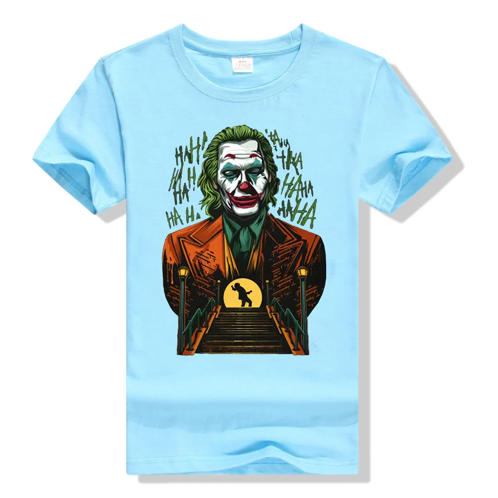 Небесно-голубой Reborn Clown Arthur Fleck Joaquin Phoenix Can You Call Me Joker черная футболка с фигуркой - Цвет: Небесно-голубой