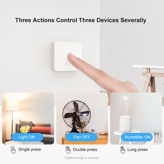 Беспроводной переключатель SONOFF SNZB-01 для умного дома версия Zigbee удобная кнопка