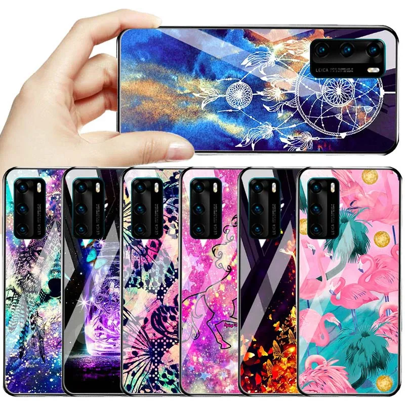 

For Huawei P30 Lite Case Luxury Tempered Glass Case Fundas On Huawei P20 P40 Pro Plus Nova 5T P Smart 2019 2021 5 E Back Cover