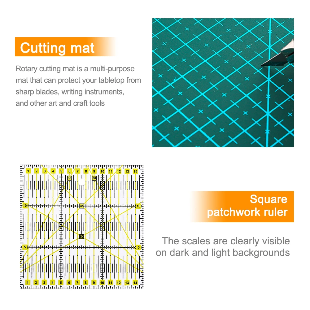 

Quilting Patchwork Ruler Cutting Mat Portable Replacement Blades Clips For Sewing Rotary Cutter Set Home Crafts Multifunctional