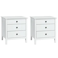 set of 2 nightstand beside end side accent table organizer w3 drawers 2hw62966