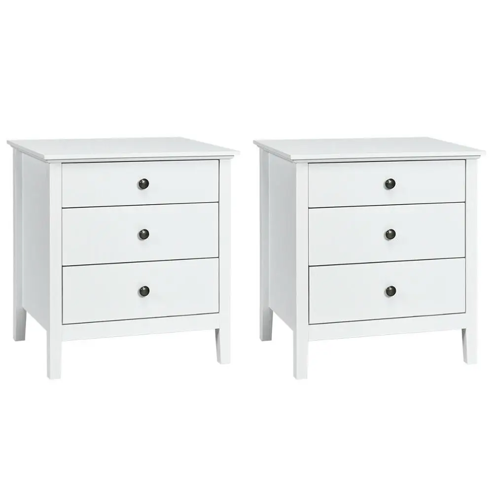 Набор 2 тумбочка рядом с концом сторона акцент стол органайзер 3 ящиками *