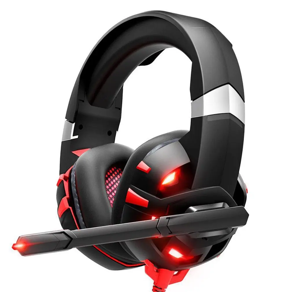 

Gaming Headset With Noise Canceling Mic For Mobile Surround Sound Headphone With LED Light For Kids Adults