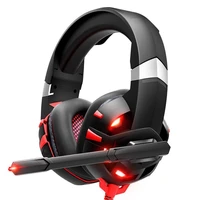 gaming headset with noise canceling mic for mobile surround sound headphone with led light for kids adults