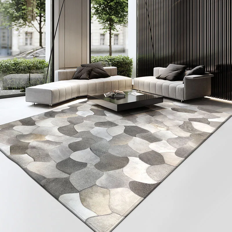 

Natural Real Cow Skin Cowhide Carpet for Living Room Luxury Patchwork Seamed Fur Rug Big Size Decoration Office Carpet