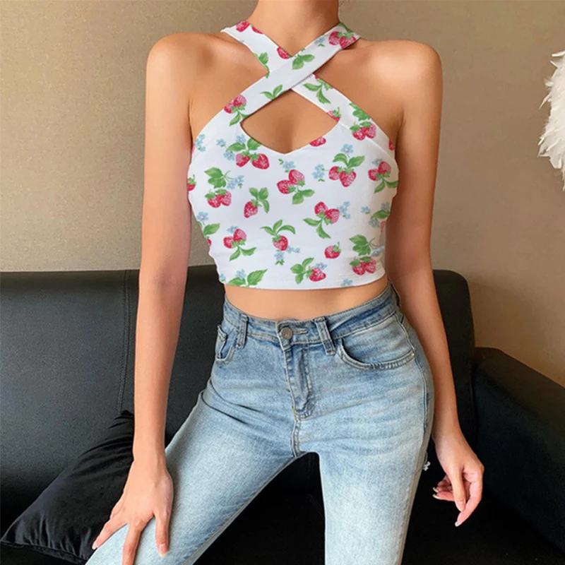 

Women's Sexy Vest Cross Neck T-Shirts Tops Blouses