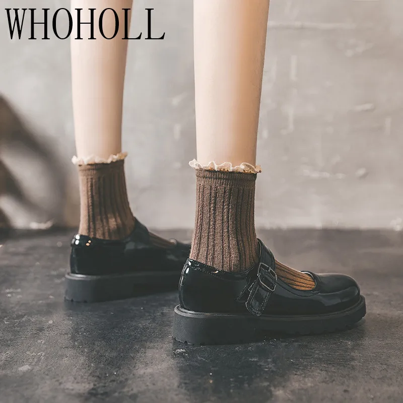 

Japanese High School Student Shoes Girly Girl Lolita Shoes Cospaly Shoes JK Uniform Loafers Casual Shoes Harajuku Vintage Shoes