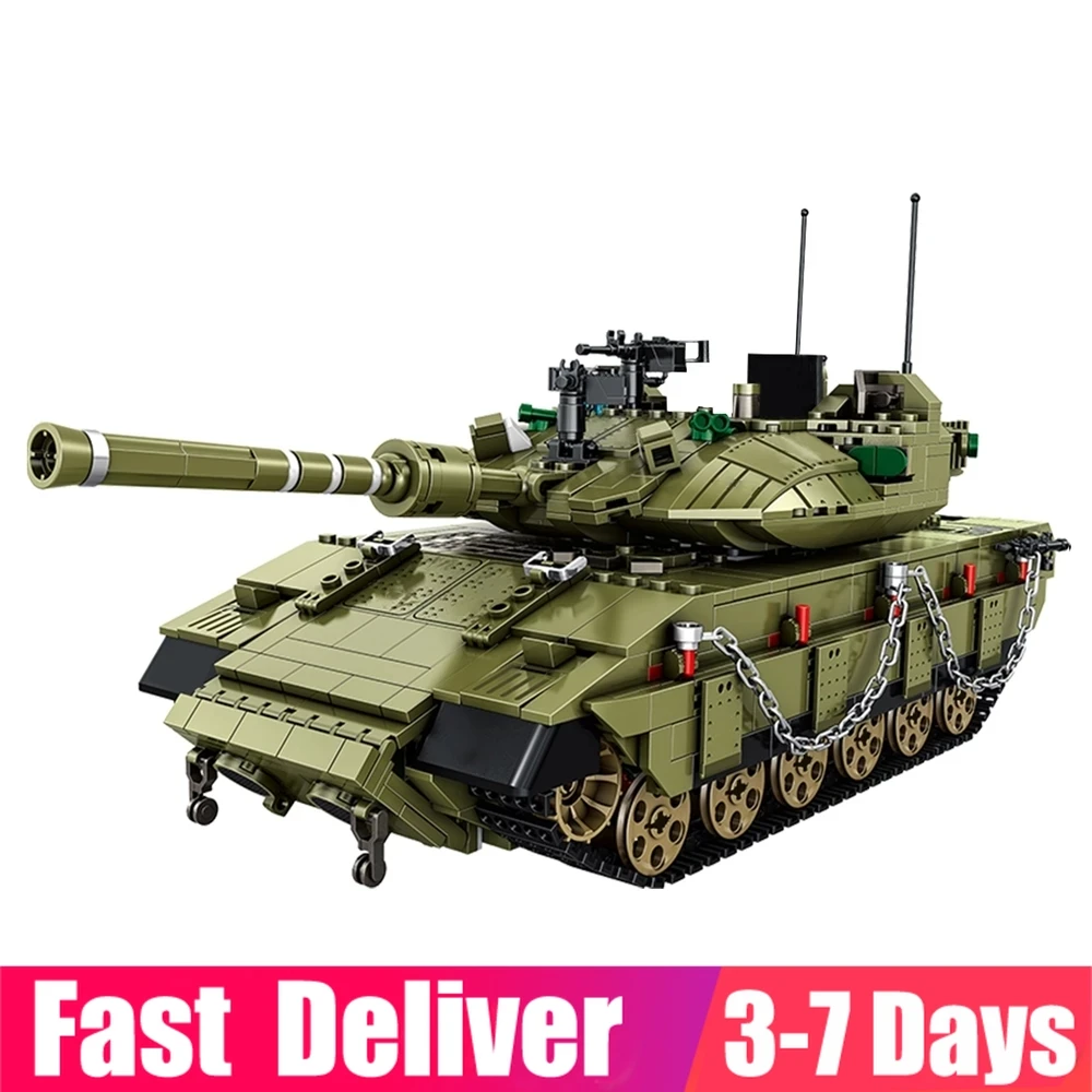 Panlos 1730 шт 632009 Военная серия Merkava MK4 главный боевой танк Строительные блоки Кирпич