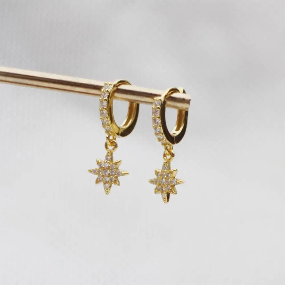 Висячие мини-серьги из стерлингового серебра 925 пробы с цирконом милое ювелирное