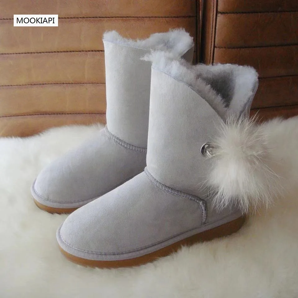 В 2019 году сапоги из овчины и меха для женщин в Китае женские ботинки 100% чистой