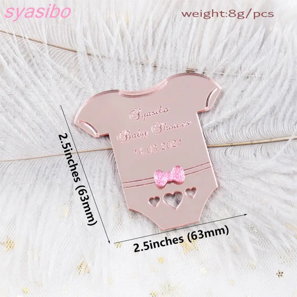 

(30piece) Personalized Newborn Favors, Custom Baby Shower Favors,Onesie Newborn Gift, Acrylic Baby Mirror