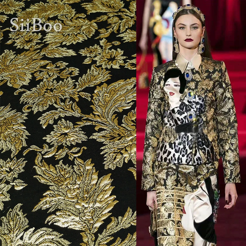 Siiboo итальянский дворец рококо стиль металлическая жаккардовая ткань для женщин