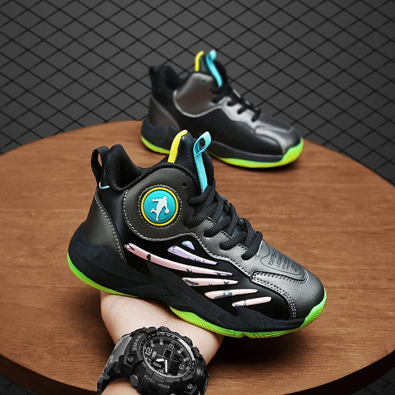 

New Thick Sole Soft Boys Basketball Shoes Anti-slippery Children Sports Shoes Outdoor Boy Sneakers Kids Shoes Chaussure Enfant