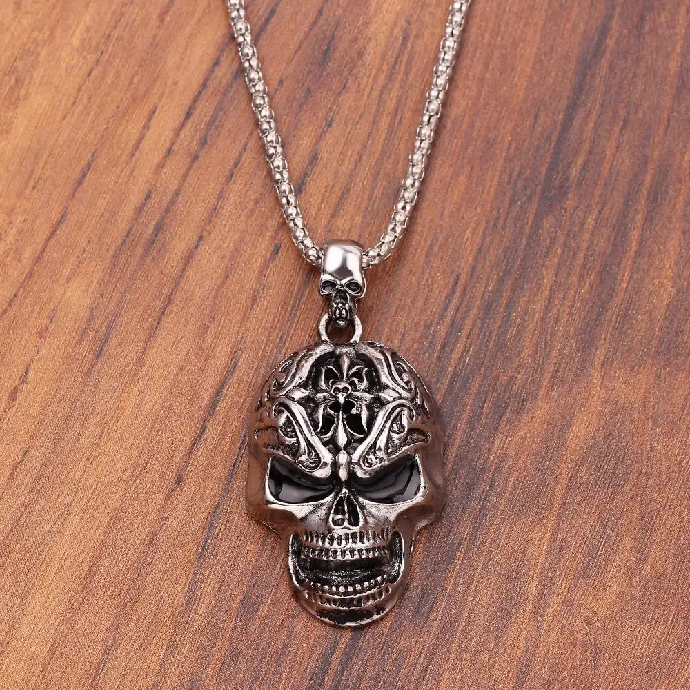 Крутые ожерелья с подвеской в виде черепа модные подвески стиле панк рок н ролл
