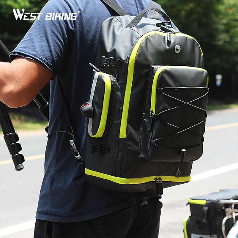 Большой вместительный велосипедный рюкзак WEST BIKING сумка 3 в 1 для горных