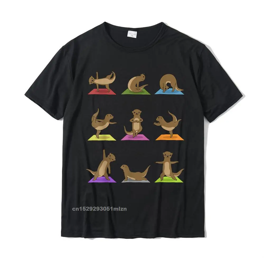 

Otter Yoga T-Shirt Funny Otter In Yoga Poses Sports Tee Fashionable Man T Shirts Cotton Tops Shirts Cool