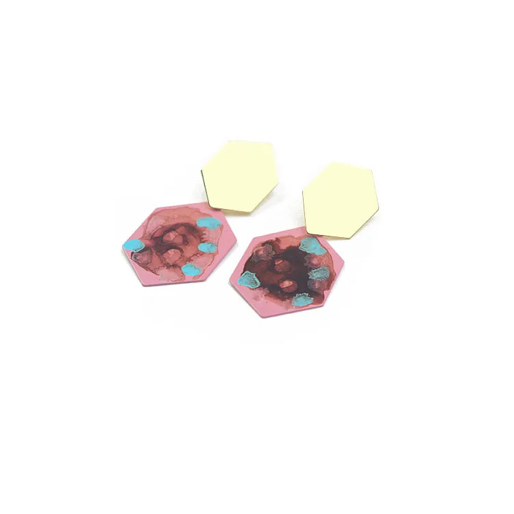 

Retro Kawaii Jewelry Women Geometric Acrylic Stud Earrings 2020 Trend Simple Fashion Girl Multicolor Jewelry Gift Accessories