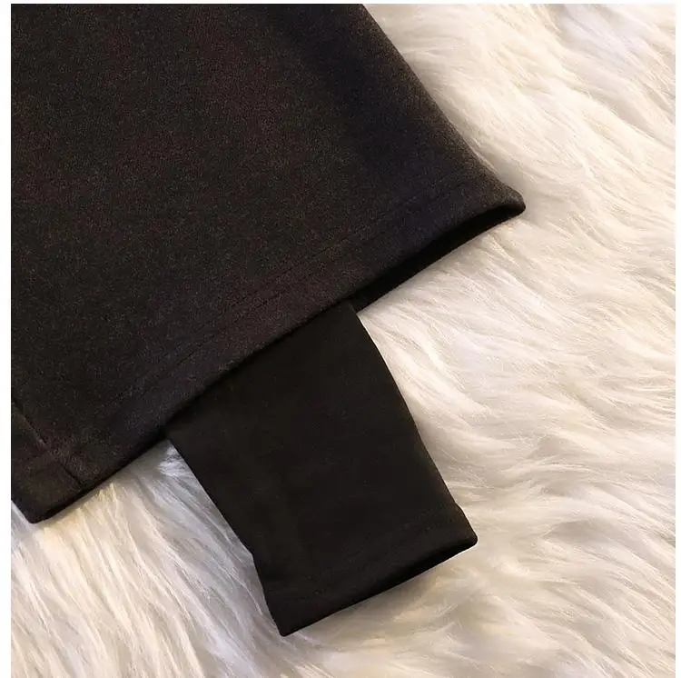 

XL-5XL Plus size Winter Women Wide Leg Pants High Waist Casual Warm Thick Fake Two Pant Loose Large Size Woolen Wide Leg Trouser