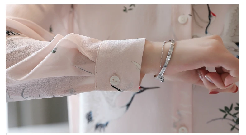 

Fashion Woman Blouses 2021 Long Sleeve Print Chiffon Blouse Turn Down Collar Office Ladies Tops Womens Tops And Blouses B925