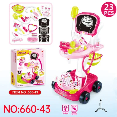 No-660-43-23 Pcs Новинка, 6 видов, 1 набор, детские игры с куклами, симуляторы, ролевые игровые комплекты, игрушка доктора с куклой для детей, обучающая игрушка - Цвет: No-660-43-23 Pcs