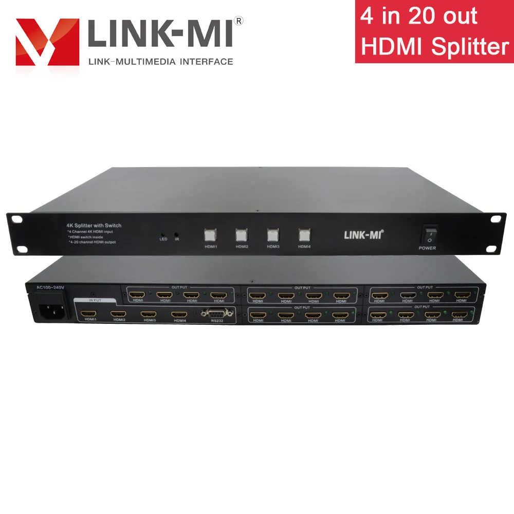 LINK MI 4 в 20 или наружу 4K HDMI сплиттер с переключатель Поддержка разрешение до 3840*2160 @