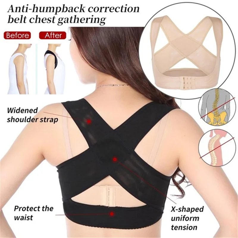 

ZITY Women Chest Brace Support Vest Back Adjustable Breathable Corrector Vest