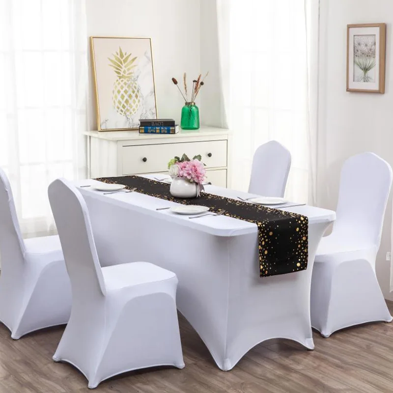 

2pcs 30x275cm 30x180cm Polyester Table Runner Imitation Cotton for Party Table Cloth Weddings Decoration Table Runners for Home