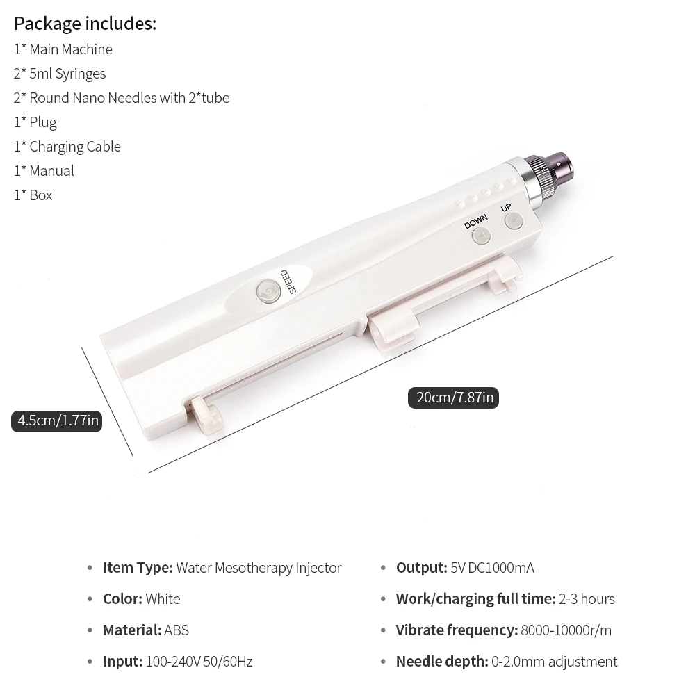 Инжектор с микроиголками инжектор гидрами нано мезотерапия мезогюн портативный