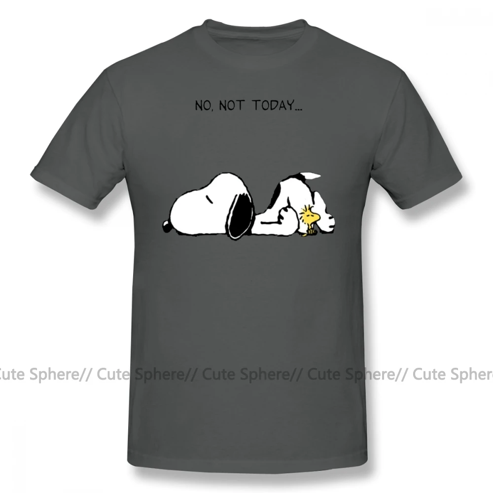 Футболка Peanuts, футболка No Not Today, Мужская большая футболка, Повседневная забавная футболка с коротким рукавом, 100 хлопок, графическая футболка