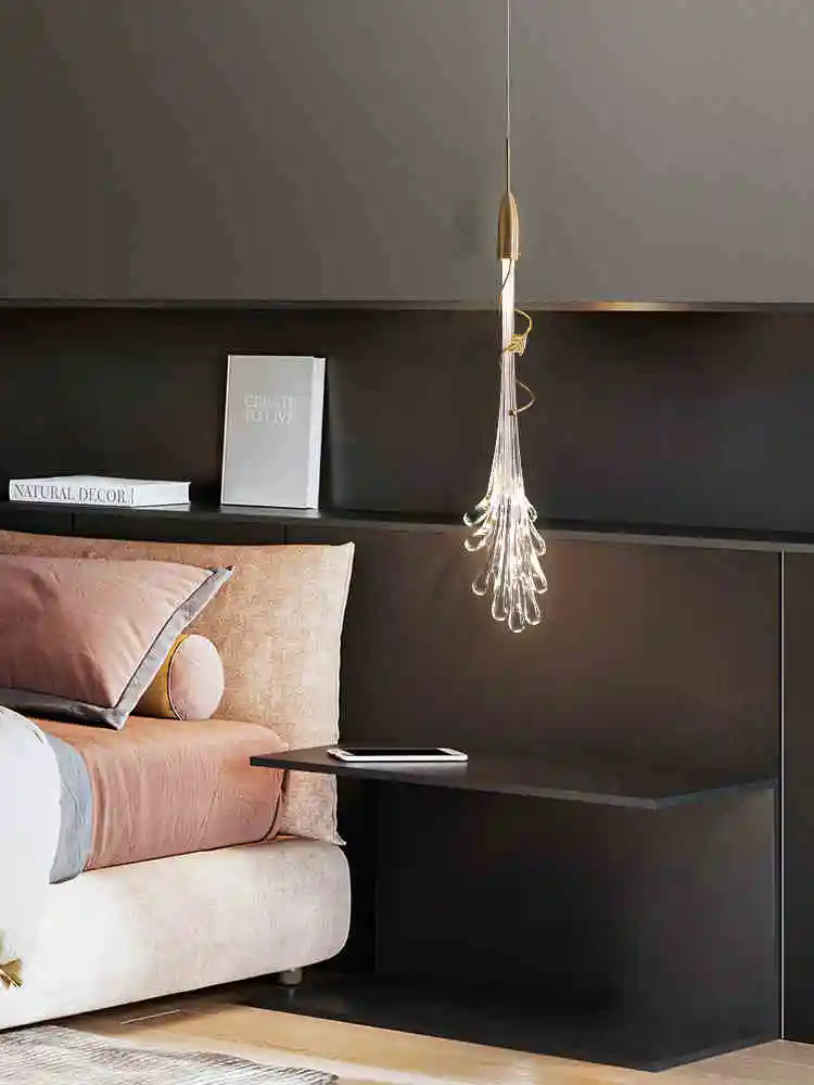 買取 ライトの高級ガラスロングシャンデリアポスト近代的なミニマリストのヴィラデュプレックススパイラル階段シャンデリアレストラン照明