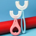 Симпатичная U-образная детская зубная щетка, детская чистящая щетка, удобная и простая силиконовая детская зубная щетка для полости рта