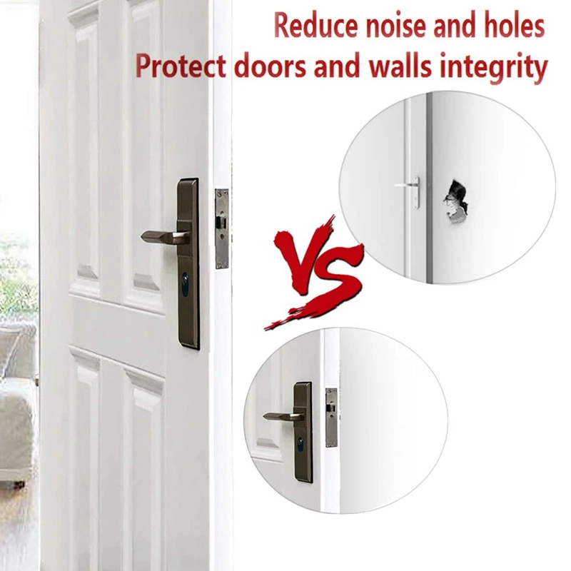 Door Stopper 2 Pack Magnetic Stop White Stainless Steel Catch Double-Sided Self Adhesive Tape Holder Doorstop | Обустройство дома