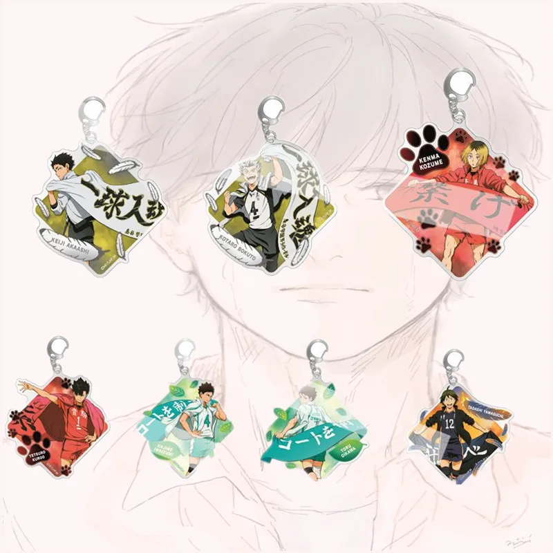 

Creativity Anime Tanjirou Kamado Key Chains Fashion Backpack Accessories Students Keyring Cute Acrylic Child Toy Keychain