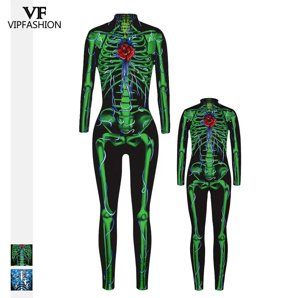 VIP модные COS женский костюм для всей семьи розовое с принтом в виде скелета