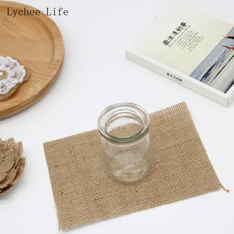 5Pcs/lot Natural Jute Thick Fabric For Vintage Table Mat DIY Sewing Craft Patchwork Handmade Materials | Дом и сад
