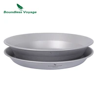 boundless voyage titanium plate dishes camping bowl lightweight tableware set outdoor kitchen dinnerware with carry bag