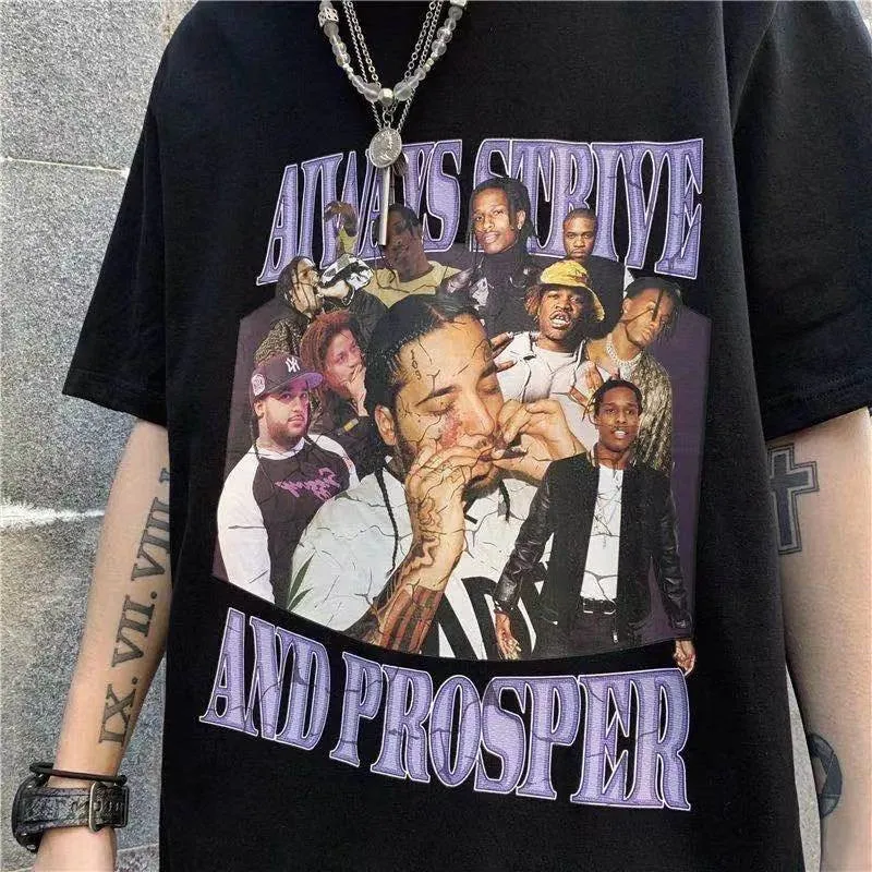 

2021 new European and American style Hiphop hip hop rap men and women the same T-shirt