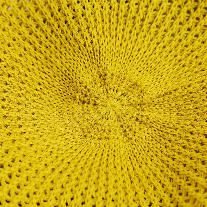 2019 осенний Новый хлопковый Стойкий цвет для женщин берет ручной тканый