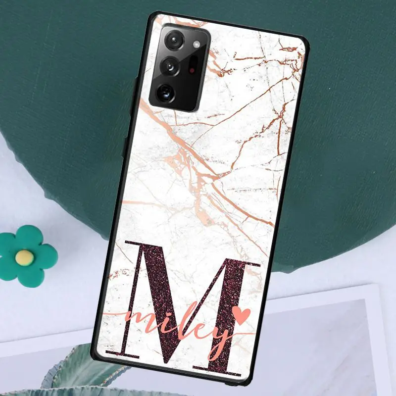 PERSONALISED initials name Rose Gold Case For Samsung Galaxy S21 Ultra S20 FE S8 S9 S10 Plus Note 20 S22 Ultra Note 10 Plus