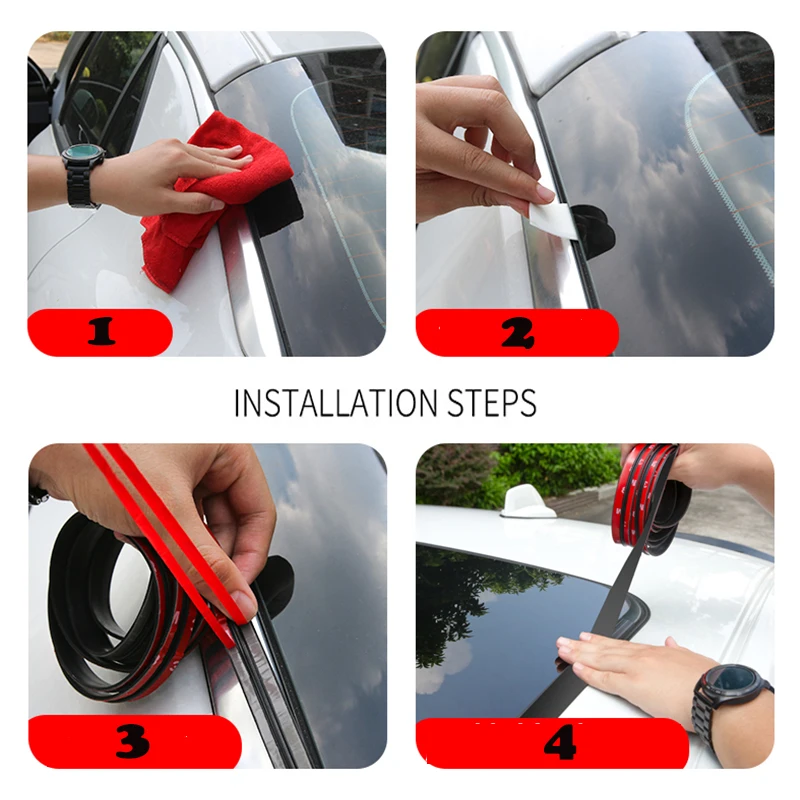 

2M Car Seal Strips Windshield Roof Protection Sticker For Volvo S60 XC90 V40 S80 XC60 V70 Citroen C5 C3 C4 picasso berlingo MG