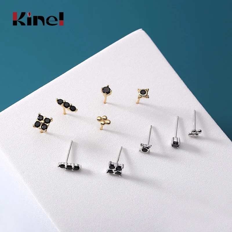 

Kinel 5 Piece Set New Bijoux 925 Sterling Silver Small Stud Earrings for Women Wedding Brand Fashion Jewelry Free Delivery