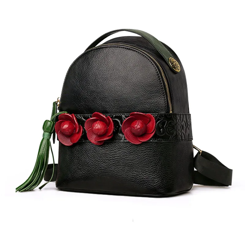 

Real Cowhide Bag 2020 New Famous Brand Backpack high quality rose leather backpack luxury lady handbag designer female bag