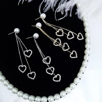 2020 new womens earrings fashion elegant tassels heeart metal girl earrings for women brides party gifts jewelry wholesale