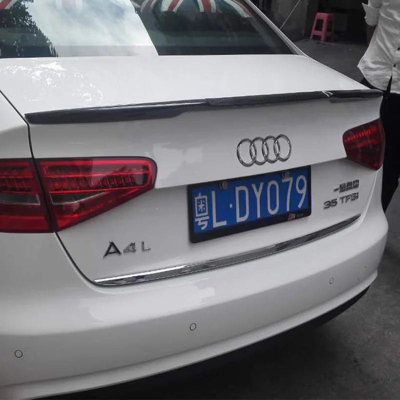 

Модифицированный спойлер для заднего багажника Audi A4 B9 в стиле M4 из углеродного волокна, автомобильное крыло 2013 2014 2015
