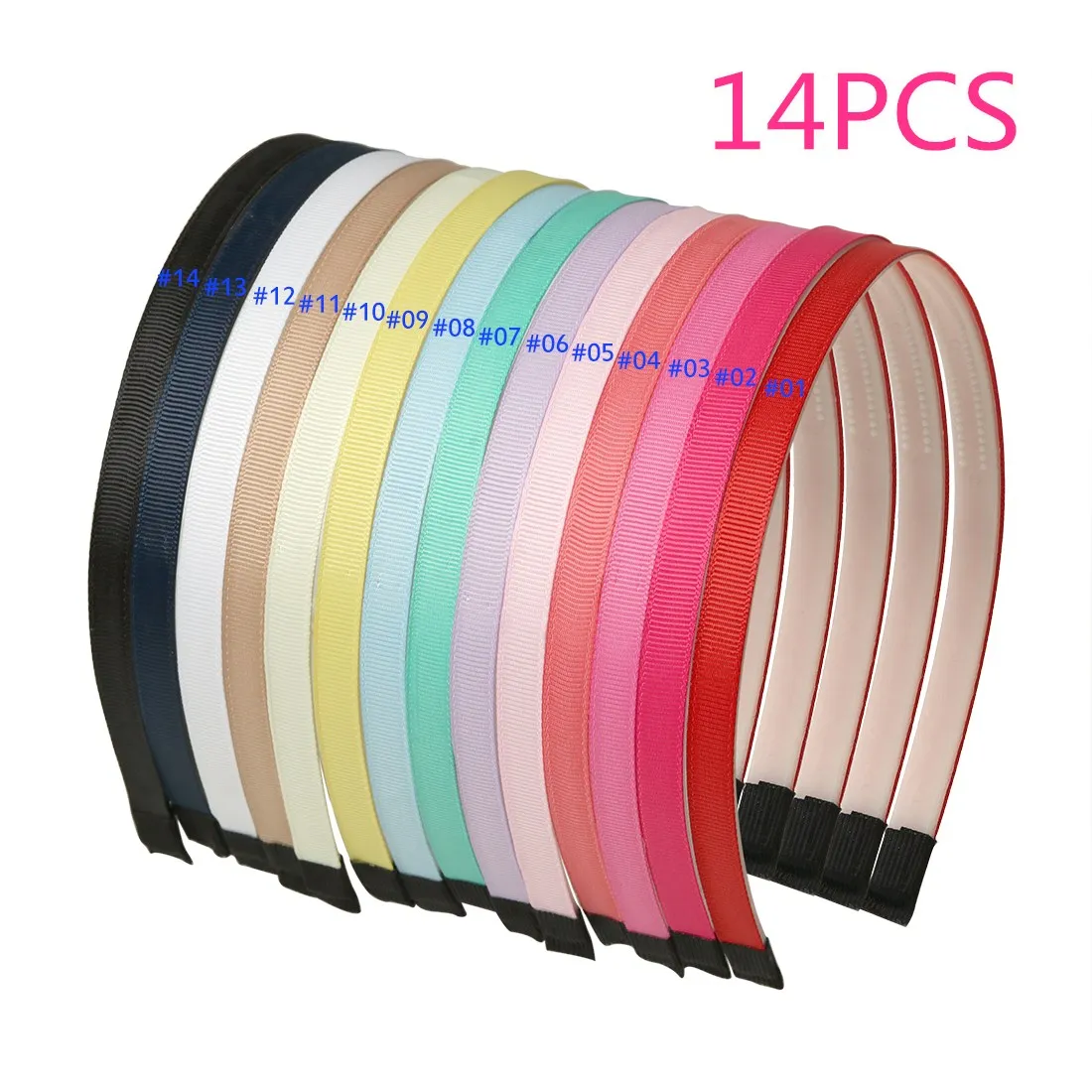 14PCS XIMA 12 шт./лот, модные женские повязки с блестками, сверкающие обручи для волос, сделай сам, пластиковая повязка для волос, 1 см, повязка для волос, аксессуары для волос - Цвет: 14PCS