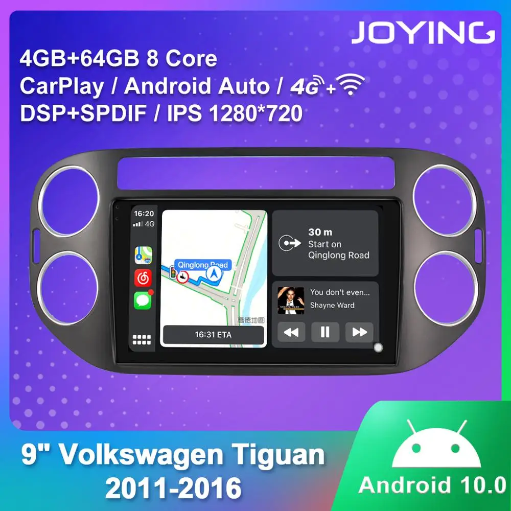 

Автомагнитола на Android 10,0, 4 + 64 ГБ, 9 дюймов, GPS, 4G/Carplay, для Volkswagen Tiguan 2011-2016