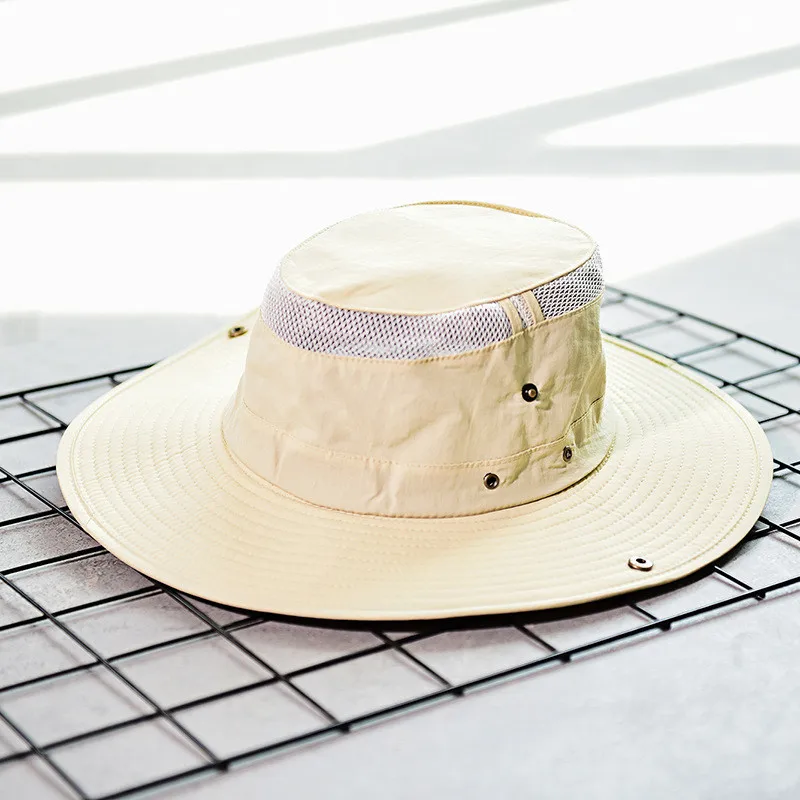 

Fashion Summer Outdoor Sun Hat Bucket Mesh Boonie Hat Drying Fishing Cap