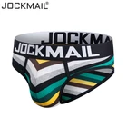 Трусы-брифы JOCKMAIL мужские с низкой талией, пикантное нижнее белье для геев, дышащие хлопковые трусы-джоки в полоску